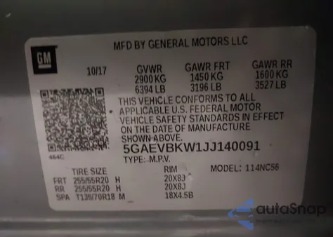 2018 Buick Enclave Premium from USA, damaged, VIN 5GAEVBKW1JJ140091